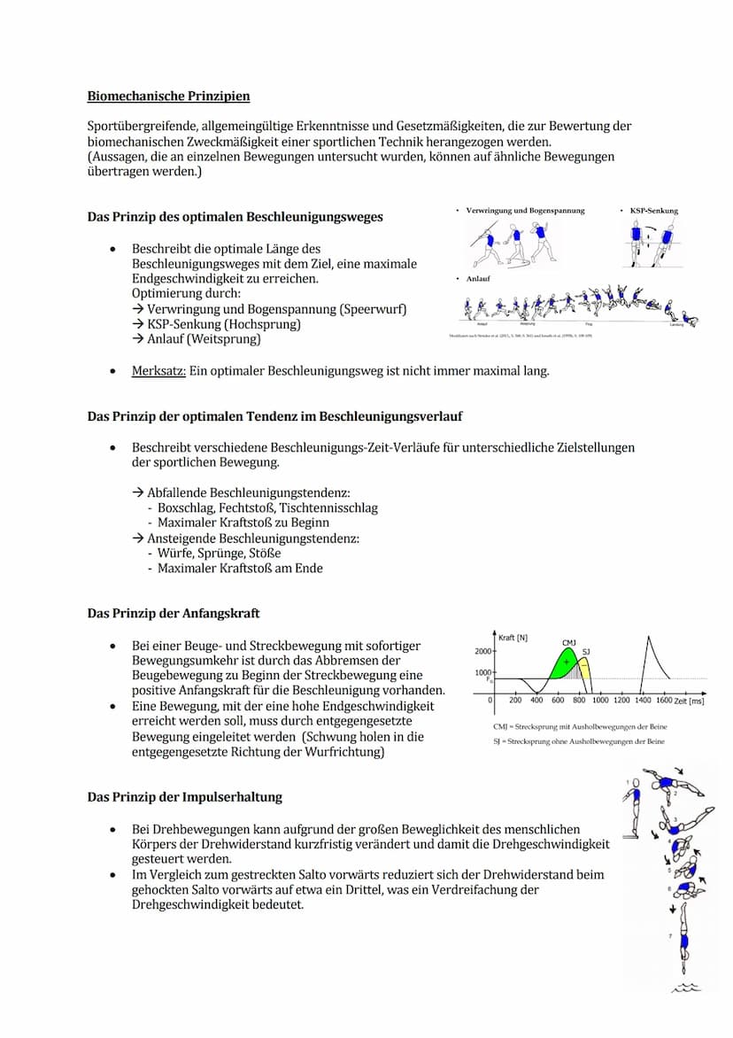 Sport Lernzettel Abitur
1. Themenfeld ,,Bewegungsanalyse"
Biomechanik Definition:
Die Biomechanik des Sports dient zur Beschreibung und Erkl