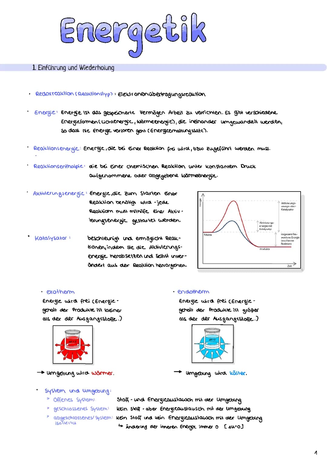 Abi Zusammenfassung Chemie Energetik