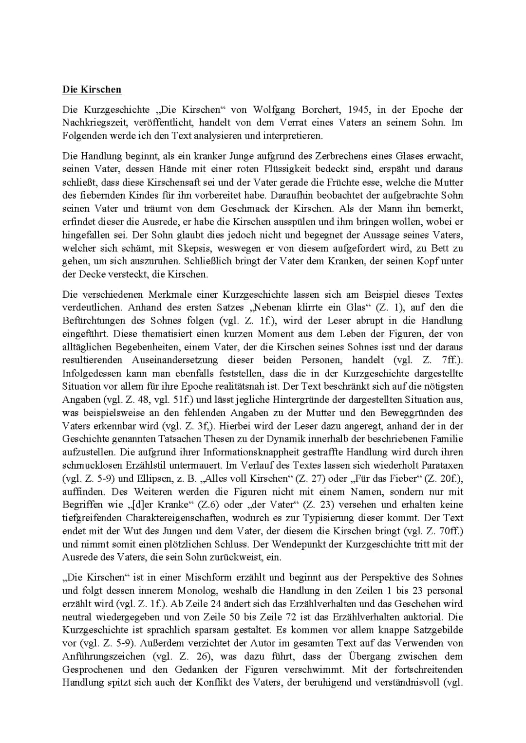 Die Kirschen Wolfgang Borchert