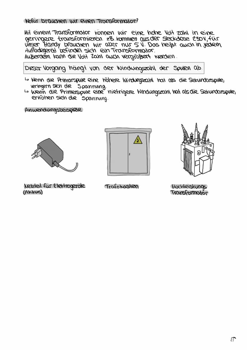 Transformation
Hochspannungstransformator
Ein Hochspannungstransformator ist ein Transformator, welcher für eine
sehr hohe Wechselspannung e