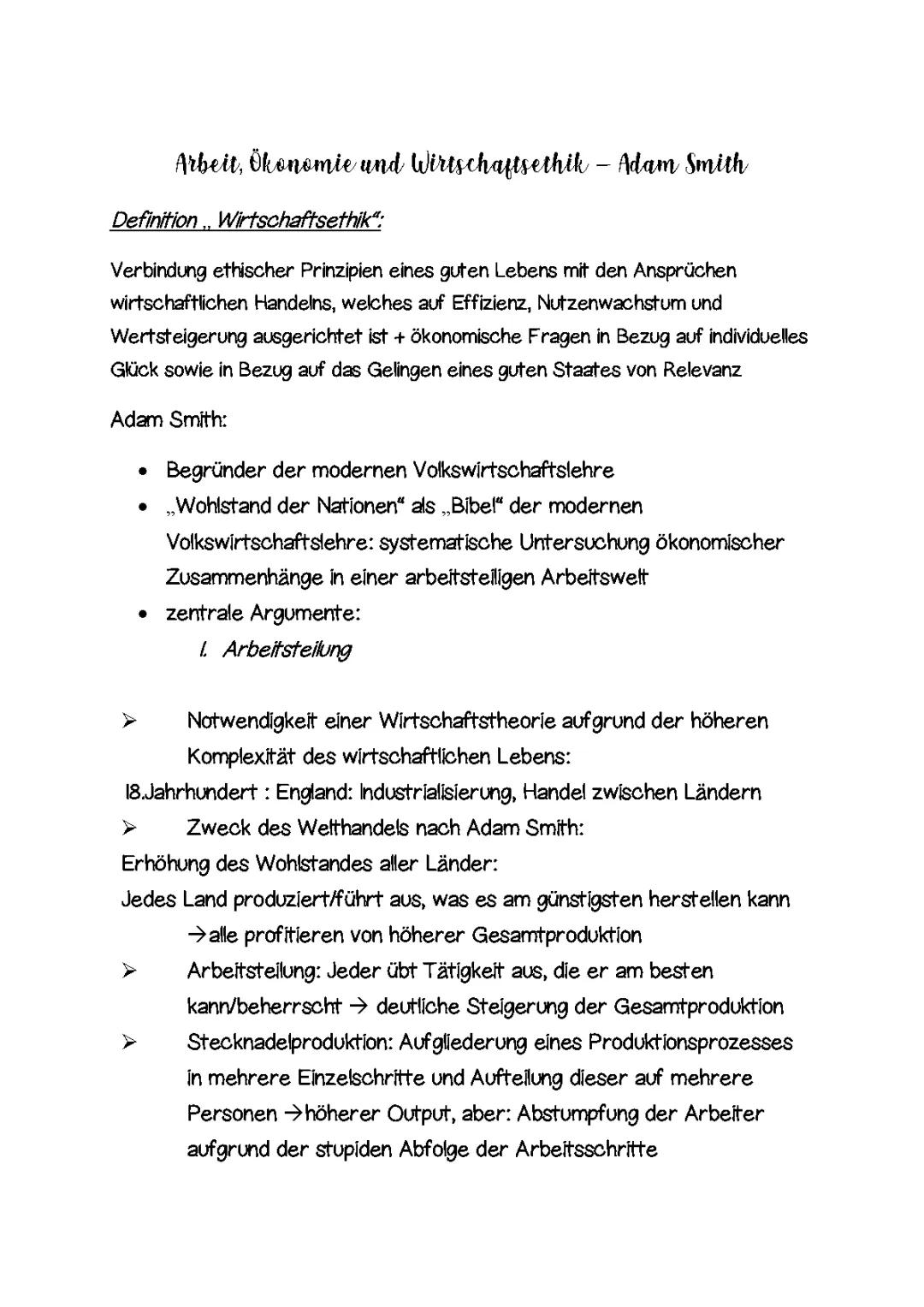 Wirtschaftsethik Definition: Adam Smith und die unsichtbare Hand einfach erklärt