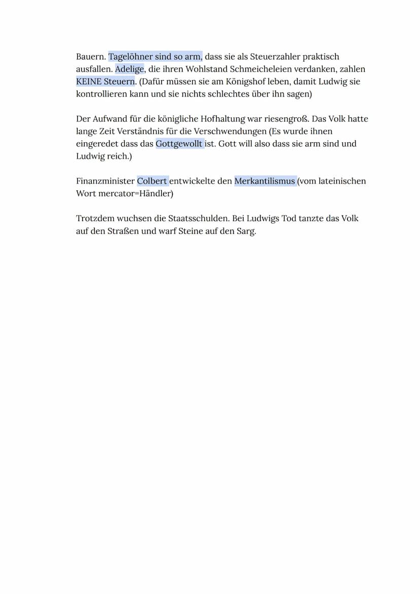 Der Herrscher war Ludwig der XIV.
Wichtige Aussagen:
→ "Der Staat bin ich!"
→ "Ich bin der Stellvertreter Gottes!"
→ "Ein König-Ein Gesetz-E
