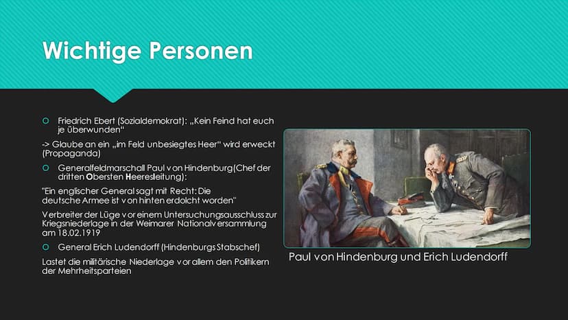 DUNK
Die Dolchstoßlegende
100000
Deutsche,
denkt daran! Inhaltsverzeichnis
O Wichtige Daten
O Wichtige Personen
O Karikaturanalyse
O Ursache