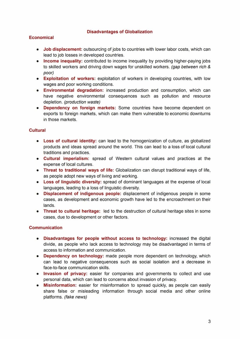 Globalization - Global Chances & Challenges
Englisch Leistungskurs - Lernzettel für 11.01.2023 (Abitur)
What is Globalization?
Globalization