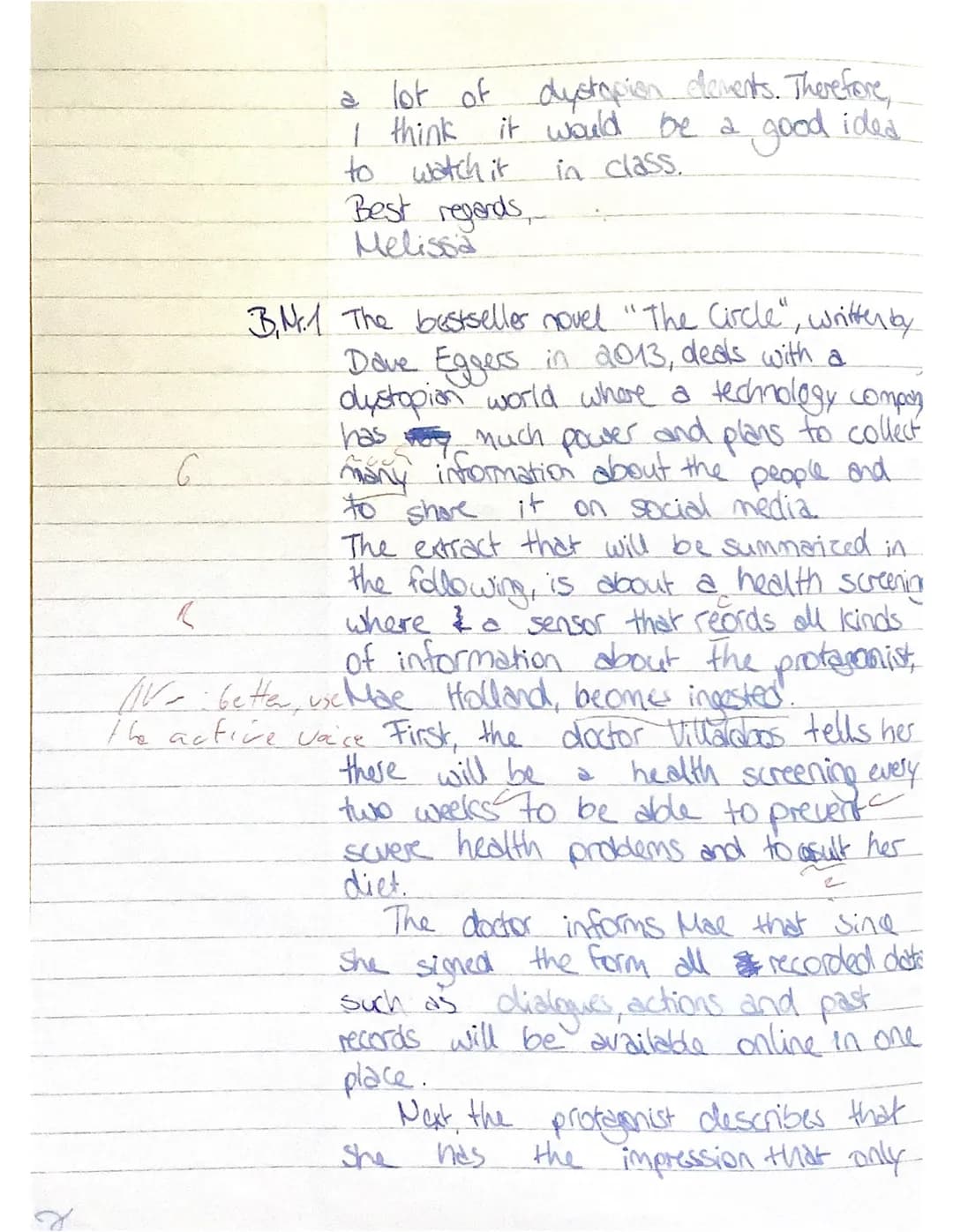 1st exam Q2
Mrs Fromert,
Hello
When I was looking for dystopian
films we could watch, I came
article about the
across
new
TV-series "A Handm