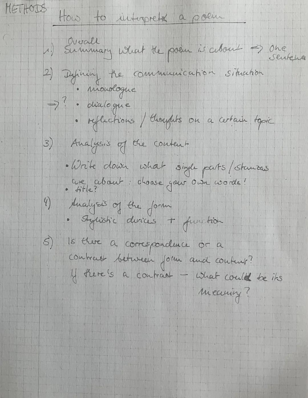 ANALYSIS OF A POEM
1) Read the poem carefully and more than once
* try to get the basic message of the poem.
get a feeling for the rhythm an
