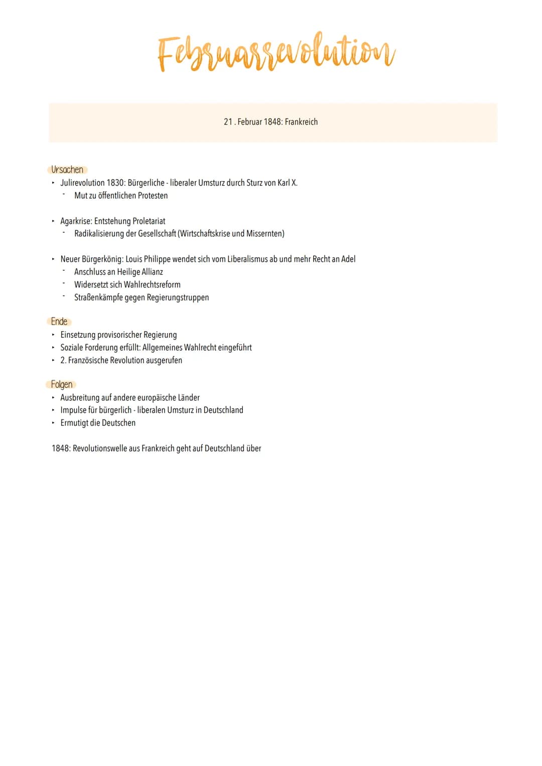 Deutsche Revolution 1848 / 49
Bezeichnet die revolutionäre Bestrebungen aderliberalen, bürgerlichen-nationalen Unabhängigkeitsbewegungen zwi