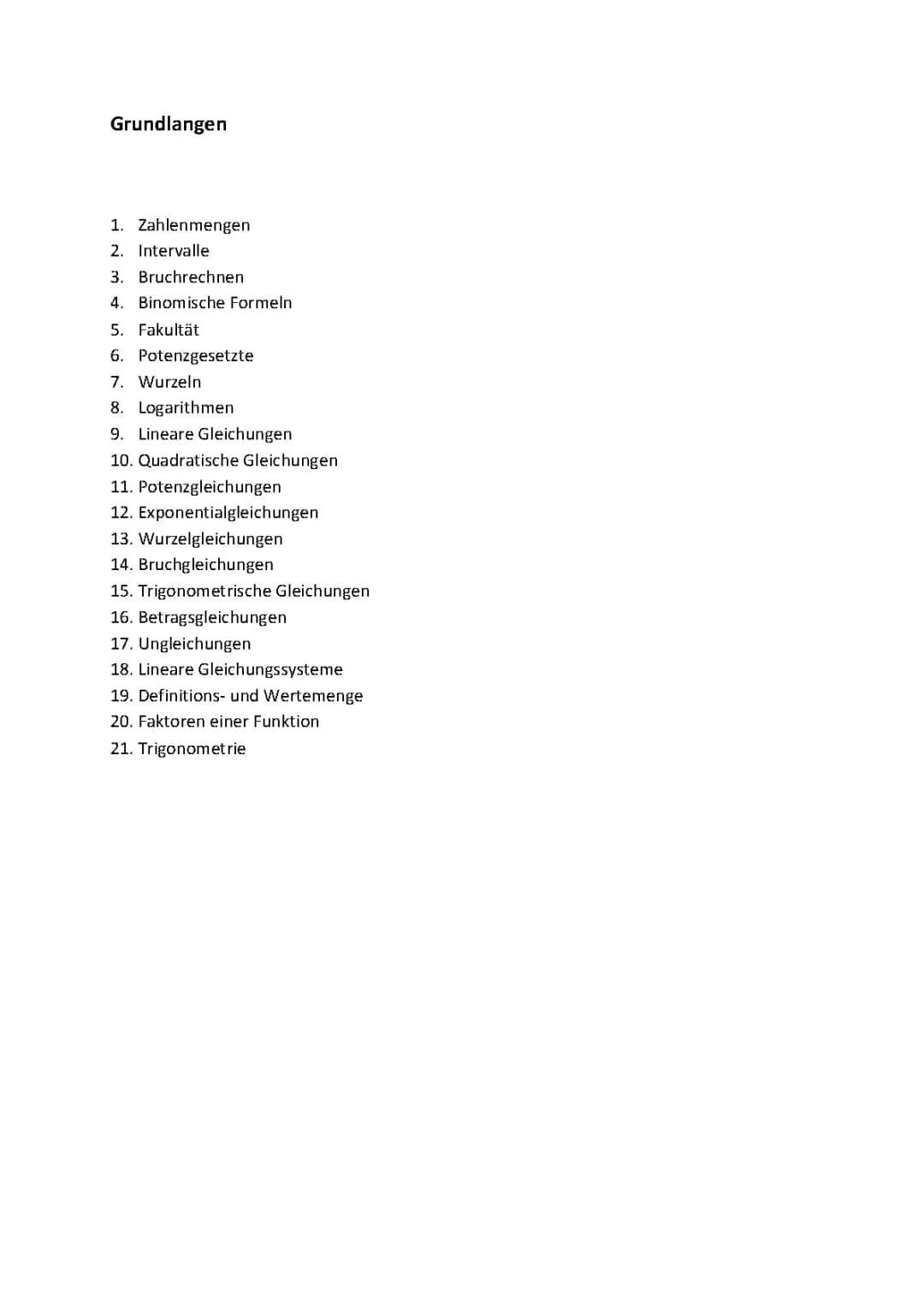 Grundlagen Mathe Abi 2022 