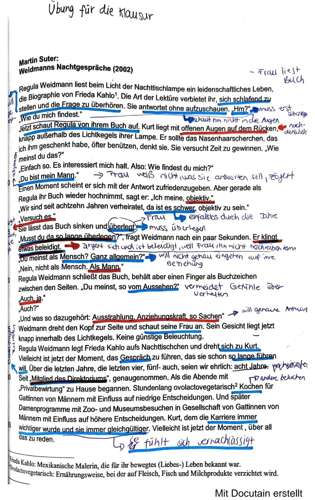 3p.
Die Kurzgeschichte Weidmanns Nachtgespräche", welche
2002 von Martin Suter veröffentlicht wurde, thema-
tisiert ein Gespräch eines Ehepa