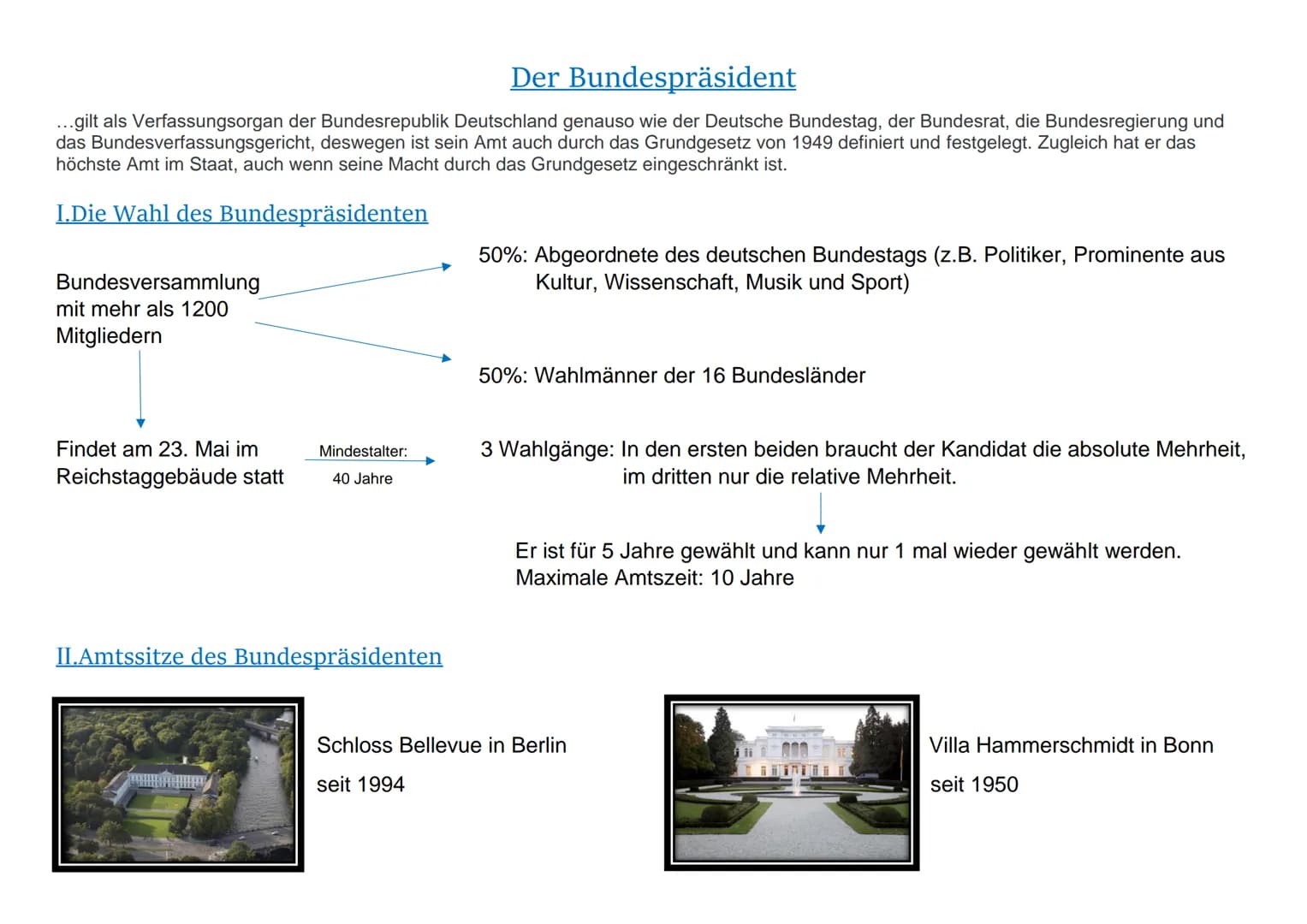 Der Bundespräsident
...gilt als Verfassungsorgan der Bundesrepublik Deutschland genauso wie der Deutsche Bundestag, der Bundesrat, die Bunde