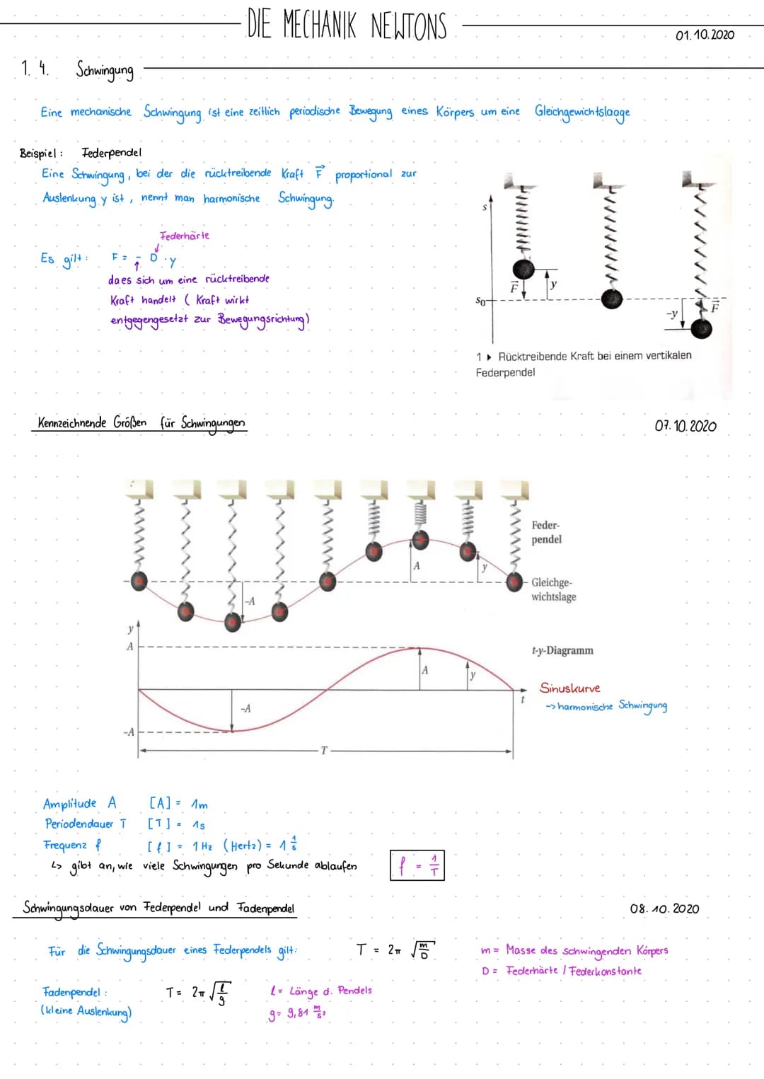 1. 1. Die Newtonschen Gesetze
siehe AB : Wah. Mechanik
1..2. Kräfte und Bewegungen
Fgegen
1. 3
Einteilungen von Bewegungen
Antrieb
geradlini