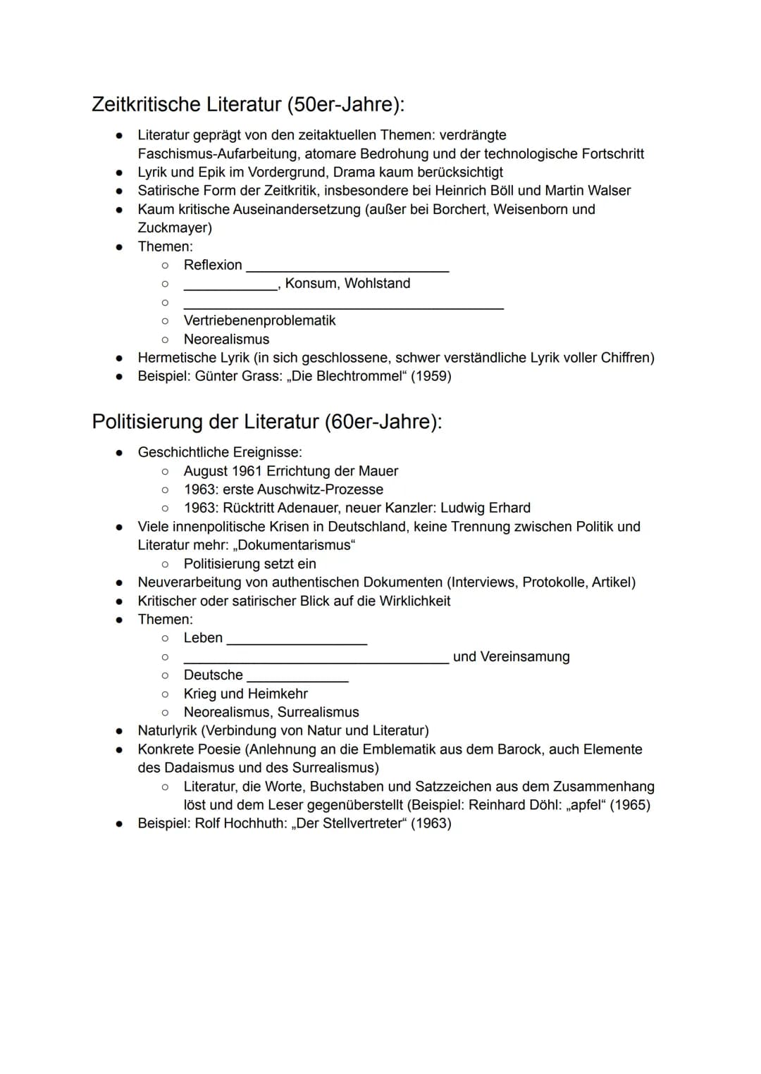 Die Literatur in der BRD (1945-1989)
Historischer Einblick:
: Ende des Zweiten Weltkrieges mit der bedingungslosen Kapitulation
●
Deutschlan