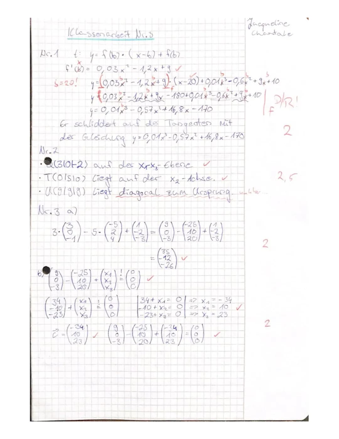 Klasse 11
Name:
• Jacqueline Chantale
XEin Schlittschuhläufer möchte den Weg durchfahren, der durch
f(x)=0,01³-0,6² +9r+10
gegeben ist. Im P