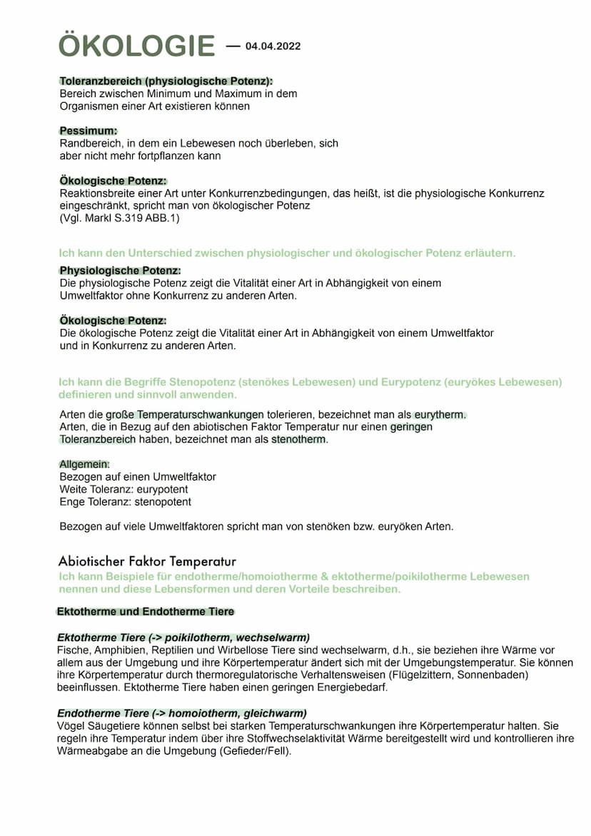 ÖKOLOGIE
Grundbegriffe der Ökologie
Ich kann die Begriffe Biotop, Biozönose und Ökosystem definieren und sinnvoll anwenden.
Ökologie is die 