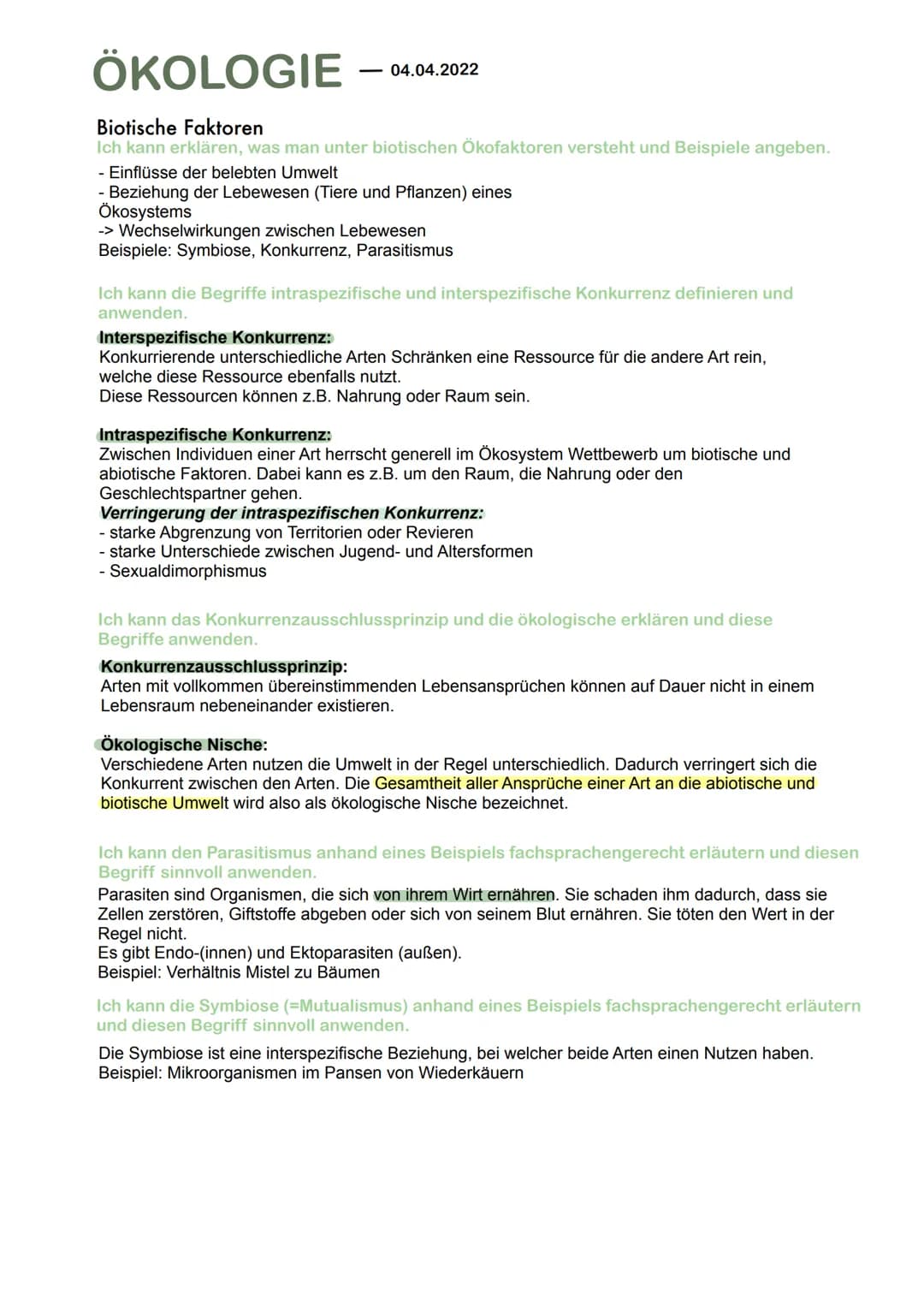 ÖKOLOGIE
Grundbegriffe der Ökologie
Ich kann die Begriffe Biotop, Biozönose und Ökosystem definieren und sinnvoll anwenden.
Ökologie is die 
