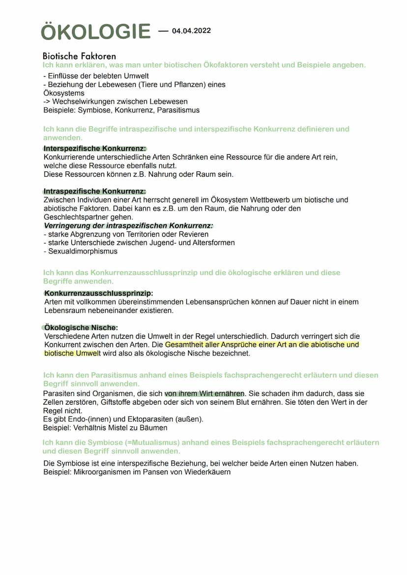 ÖKOLOGIE
Grundbegriffe der Ökologie
Ich kann die Begriffe Biotop, Biozönose und Ökosystem definieren und sinnvoll anwenden.
Ökologie is die 