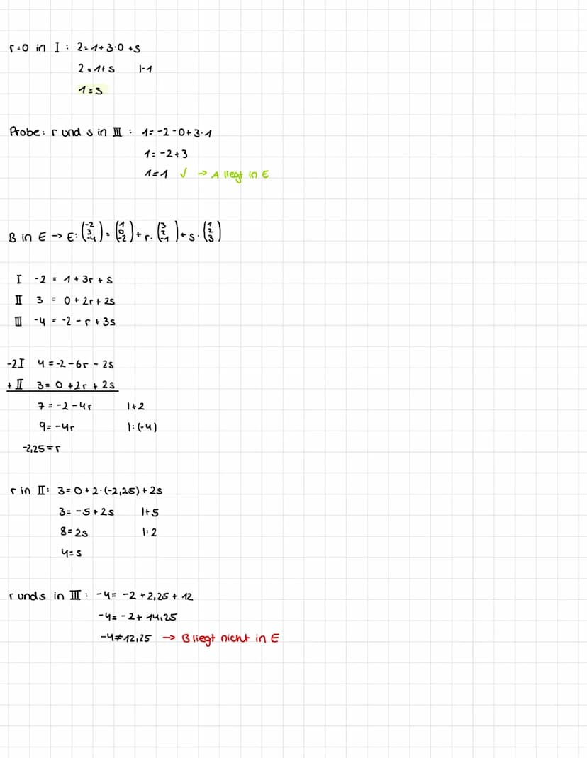 ebenengleichungen
Parameterform
EX²=+ · + s.2
Stützveltor
Spannventoren
Bspl: A (21113), B(-11-410); C(51-610)
L
EXO+ AB+S. AC
- () ()
AC = 