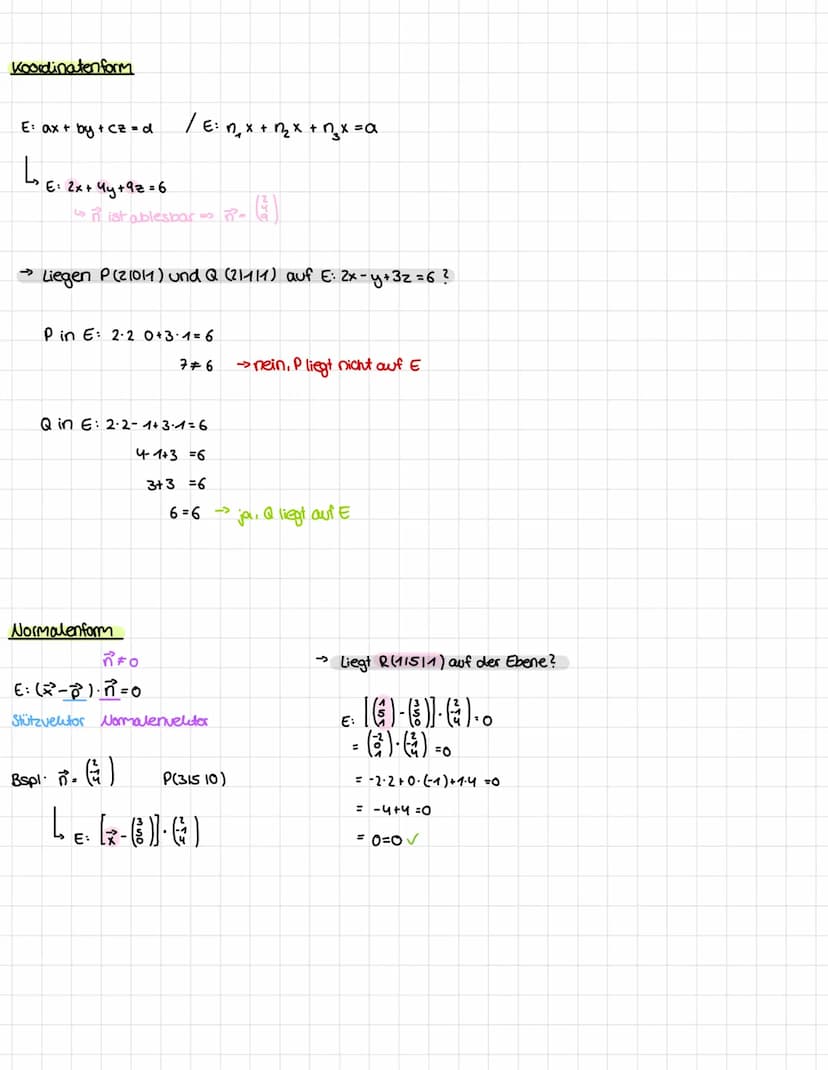 ebenengleichungen
Parameterform
EX²=+ · + s.2
Stützveltor
Spannventoren
Bspl: A (21113), B(-11-410); C(51-610)
L
EXO+ AB+S. AC
- () ()
AC = 
