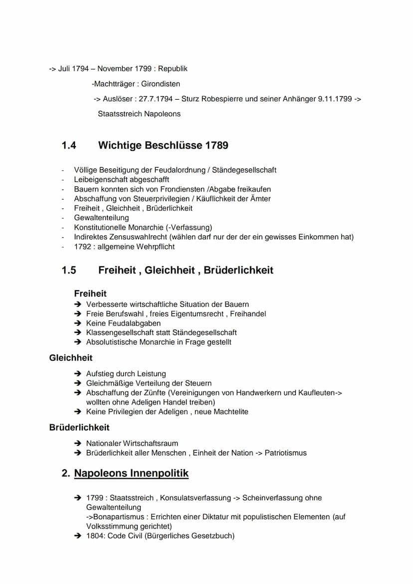 1. Französische Revolution
1.1 Definition Revolution
→ grundlegende Umwälzung der bestehenden politischen, sozialen und / oder
wirtschaftlic
