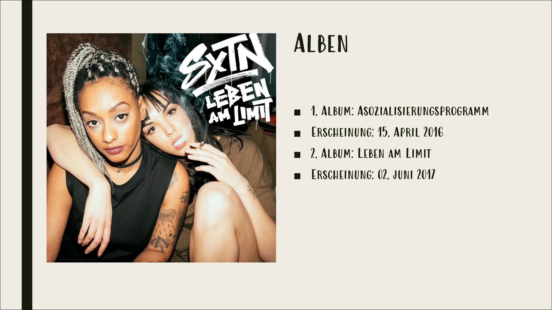 江
SXTN VAN
DID
ZW
GLIEDERUNG
1.
WER/WAS IST SXTN?
2.
WER IST NURA?
3.
WER IST JUJU?
4. GRÜNDUNG DES DUOS
5. ALBEN
6.
7. TRENNUNG
8. LIED UND