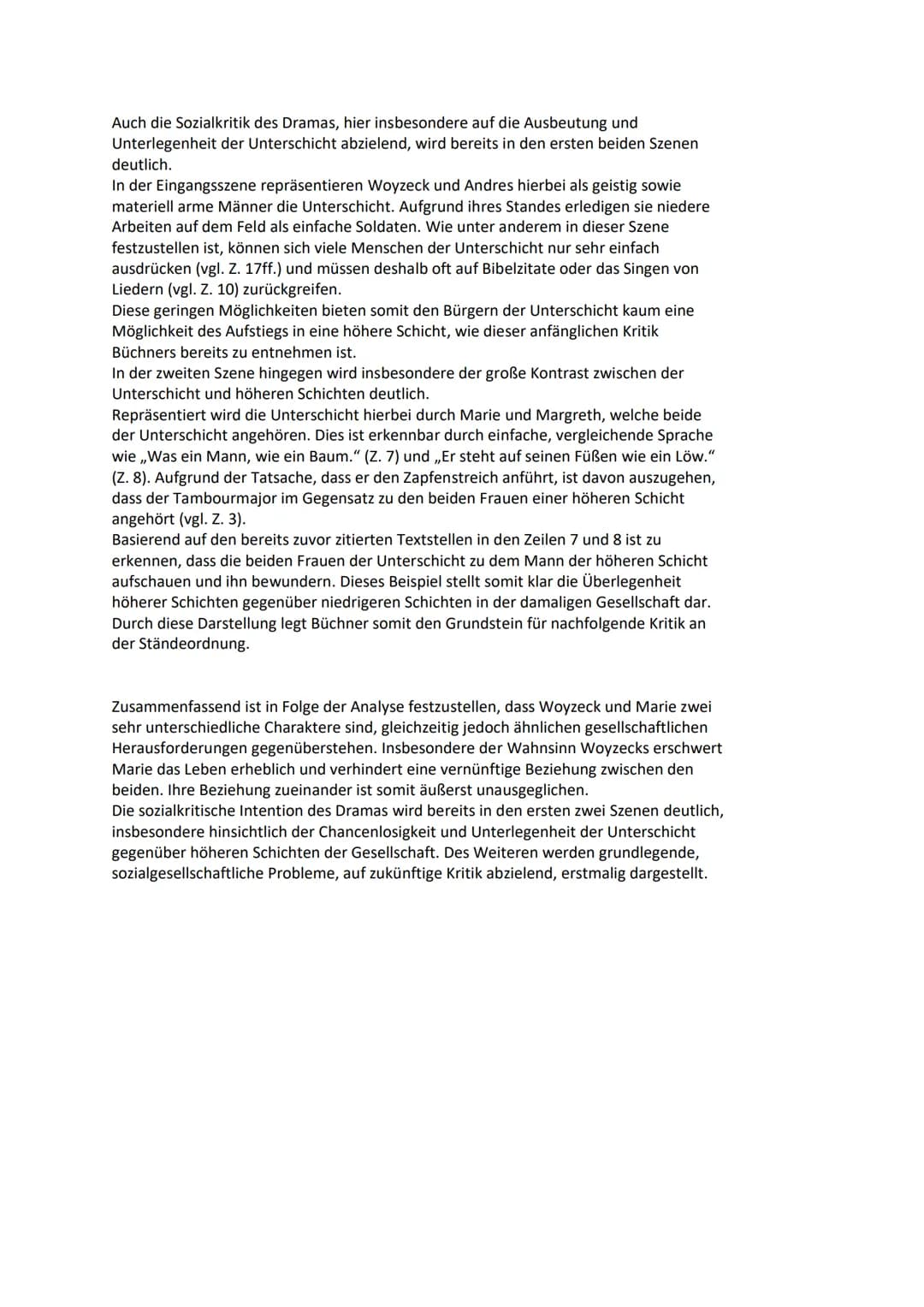 Dramenszenenanalyse ,,Woyzeck"- Szenen 1 und 2
19.12.2022
Das offene Drama ,,Woyzeck" wurde im Jahr 1837 von Georg Büchner als Fragment
hint