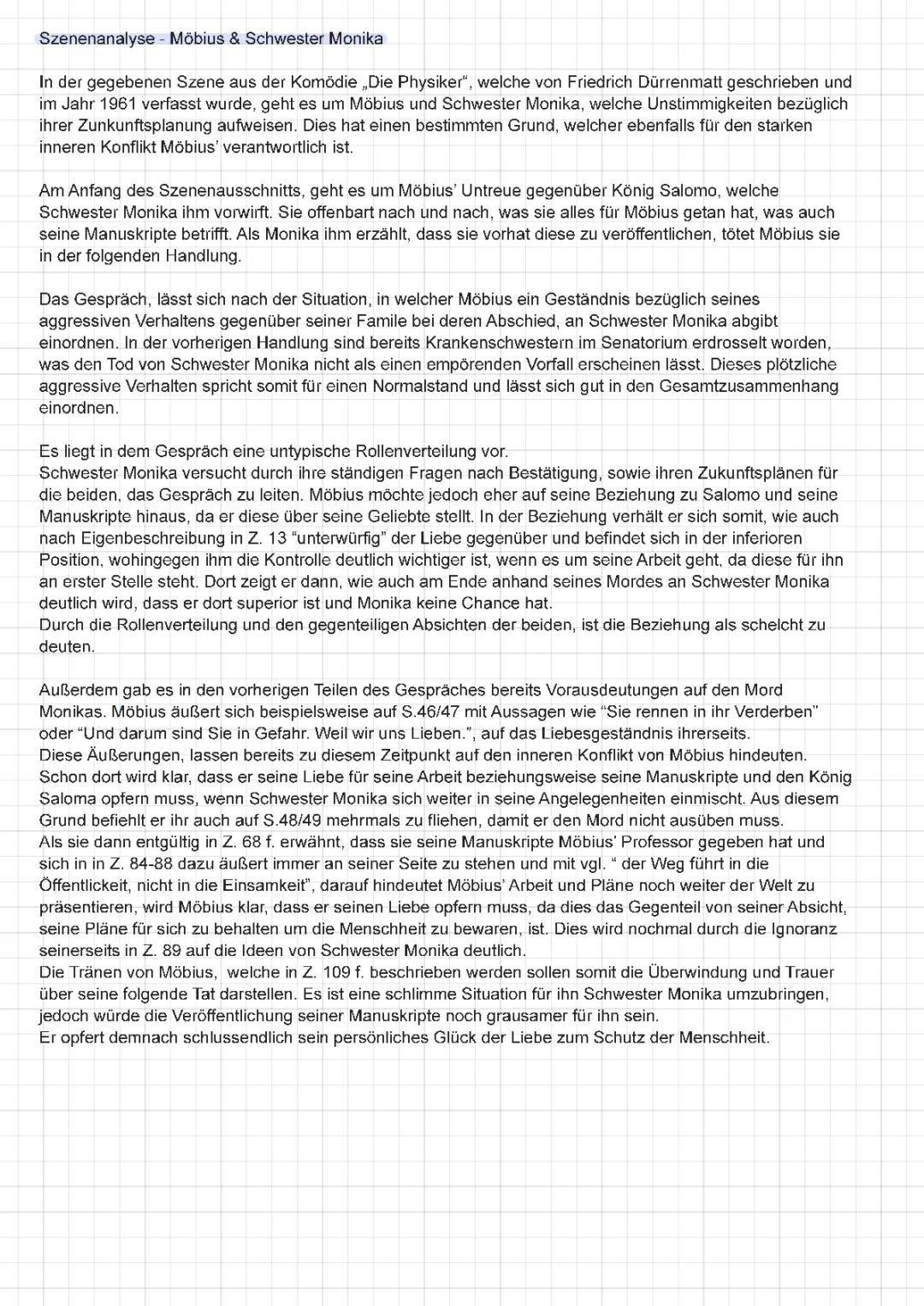 Szenenanalyse -  „die Physiker“