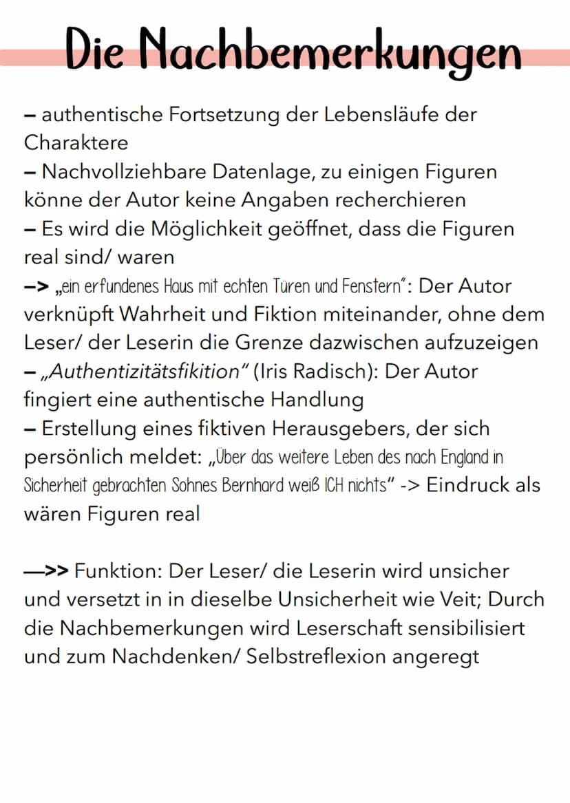 Kurze Zusammenfassung fur Klausuren
EINLEITUNG
- aus der Perspektive unterschiedlicher Figuren wird das Leben in der Endphase des Zweiten We