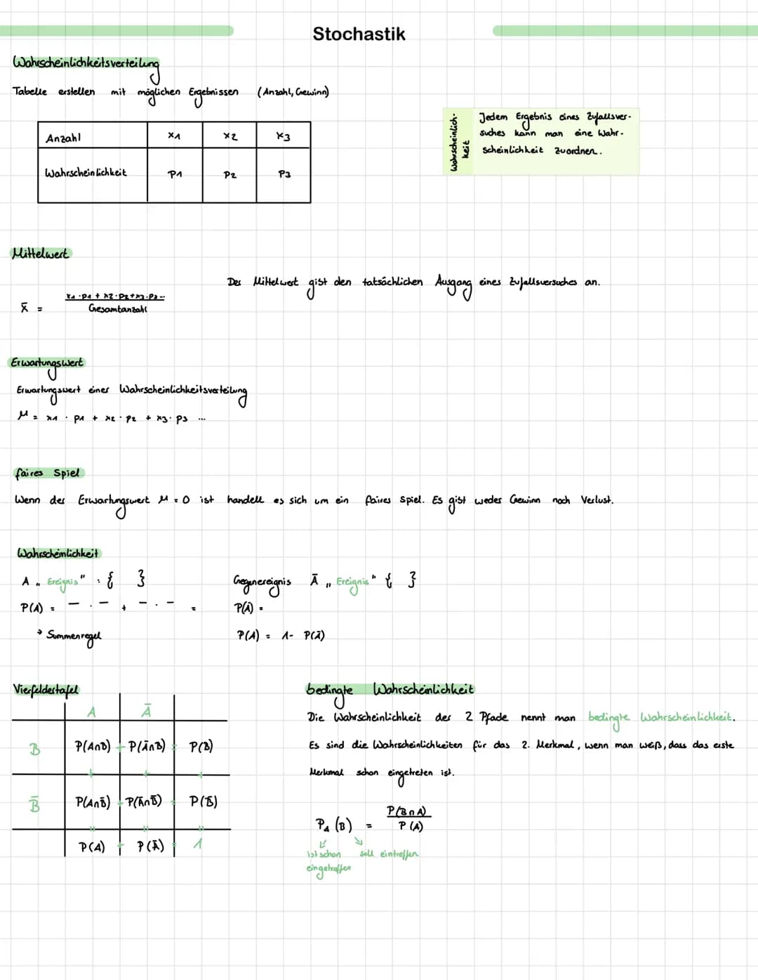Wahrscheinlichkeitsverteilung
Tabelle erstellen.
Anzahl
Mittelwert
Wahrscheinlichkeit
faires Spiel
Wenn der
3
X₁ ·P4 + x2 P₂+x7.Pa-
Gesamtan