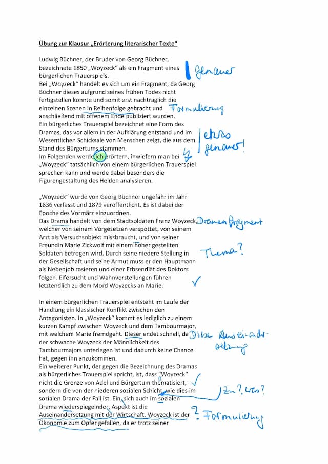 Know Woyzeck als Held eines bürgerlichen Trauerspiels?  thumbnail