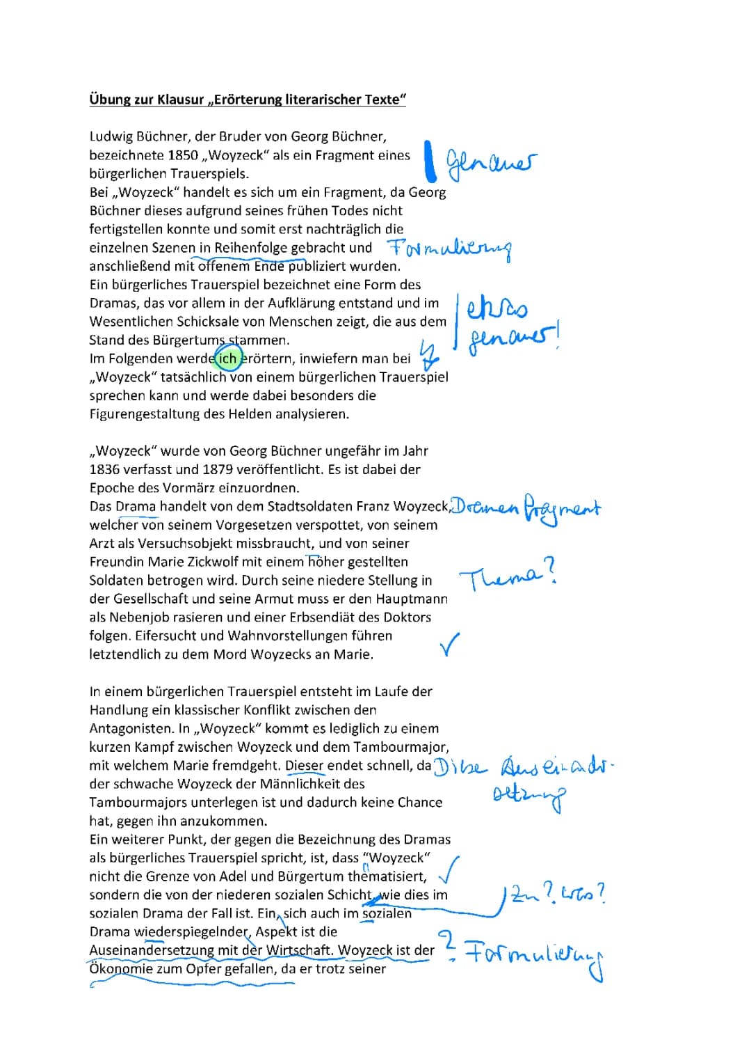Woyzeck als Held eines bürgerlichen Trauerspiels? 