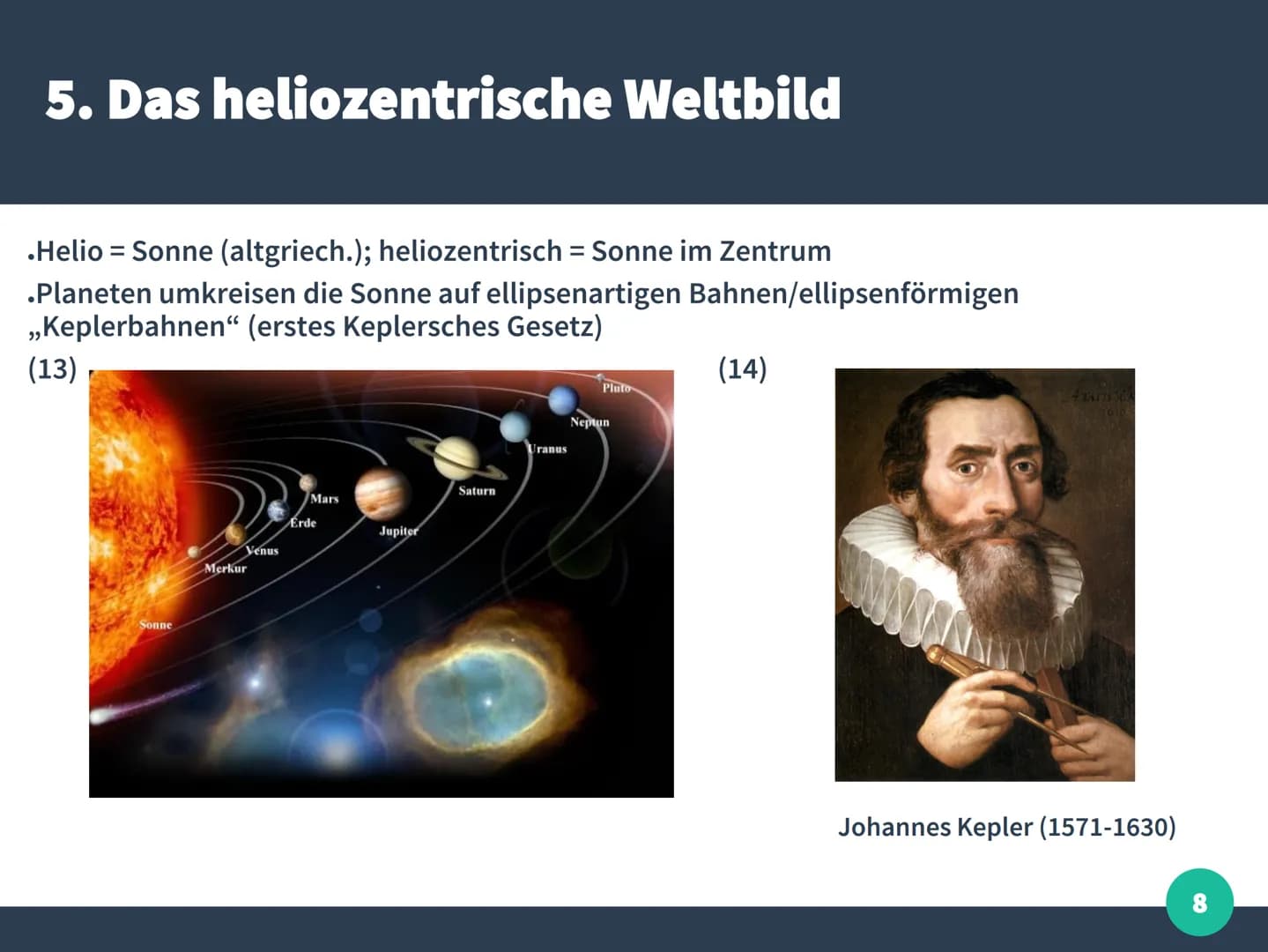 (1)
Sonne
Jupiter
Satu A
Sphäre der Sterne
Erde
Venus
Mod
Mars
Merkur
Jupiter
Merk
Saturn
Sphäre der Stern
Mars
Sonne
Vom geozentrischen zum