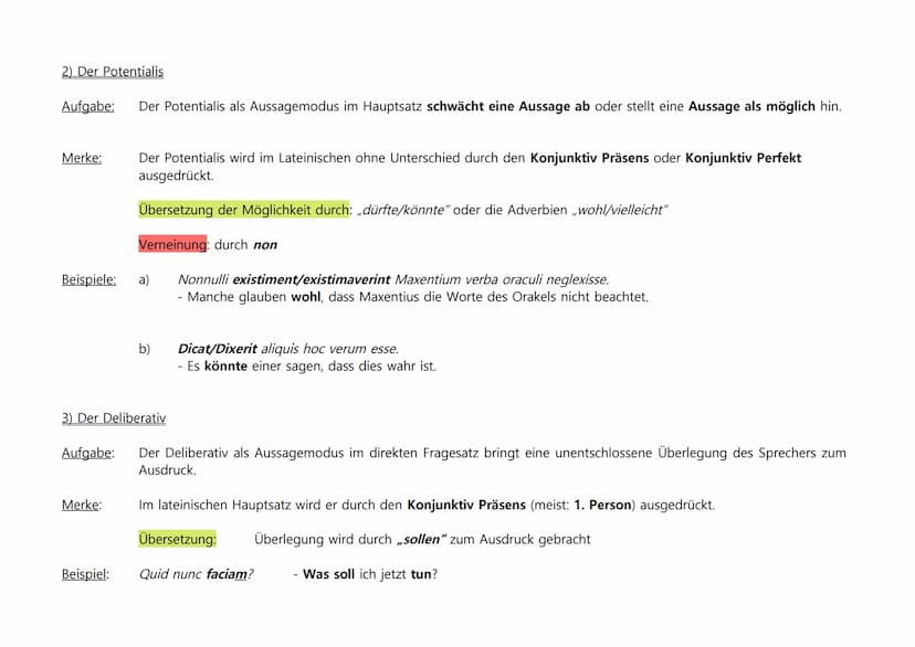 1) Der Optativ (erfüllbare und unerfüllbare Wunschsätze)
Aufgabe:
Merke:
Der Optativ drückt ein Begehren bzw. ein Wunsch aus. Dabei wird zwi