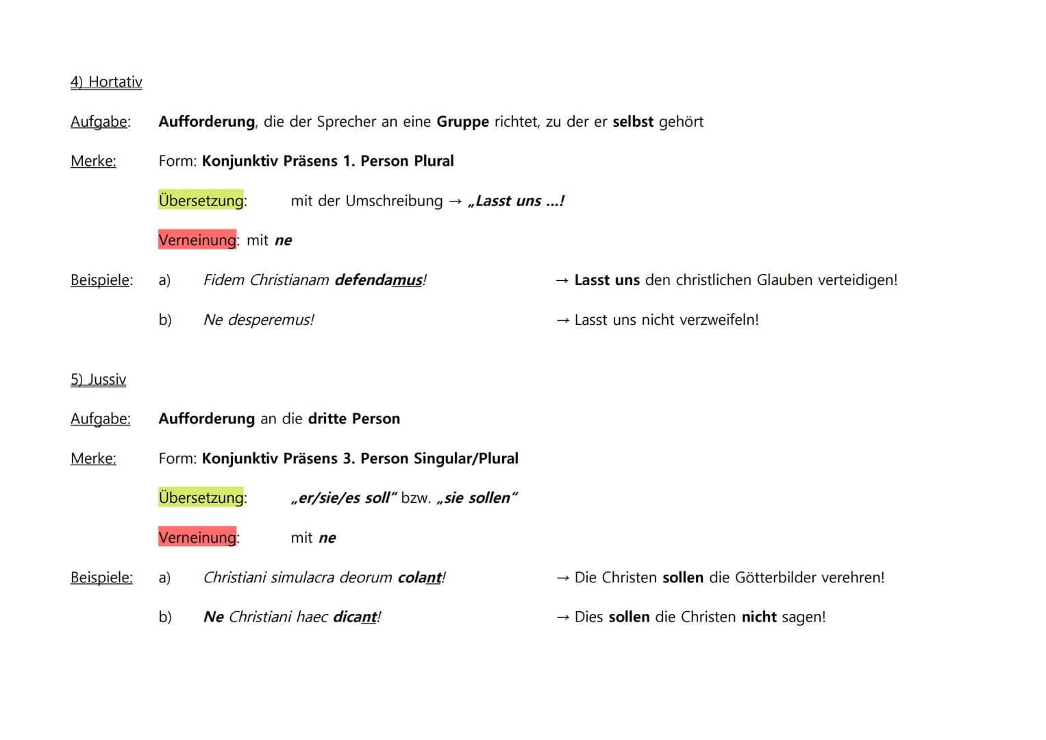 1) Der Optativ (erfüllbare und unerfüllbare Wunschsätze)
Aufgabe:
Merke:
Der Optativ drückt ein Begehren bzw. ein Wunsch aus. Dabei wird zwi