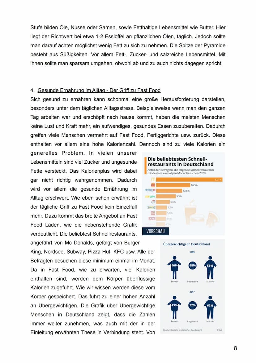 Thema:
Gesunde Ernährung -
Du bist was du isst
Thema Gesundheit 1. Einleitung...
2. Wichtigste Nahrungsbestandteile..
2.1 Kohlenhydrate...
2