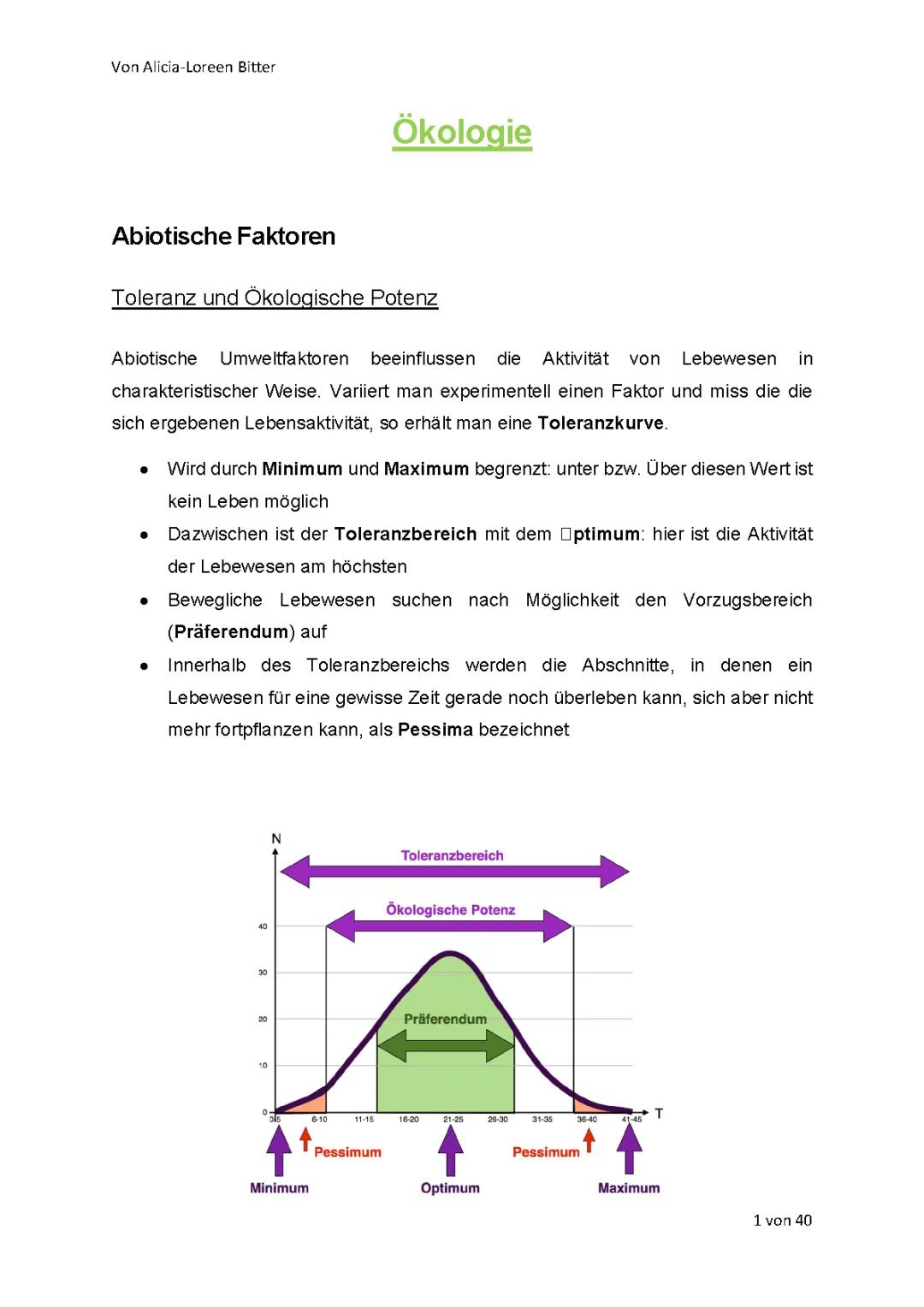 Alles über Physiologische und Ökologische Potenz in der Biologie