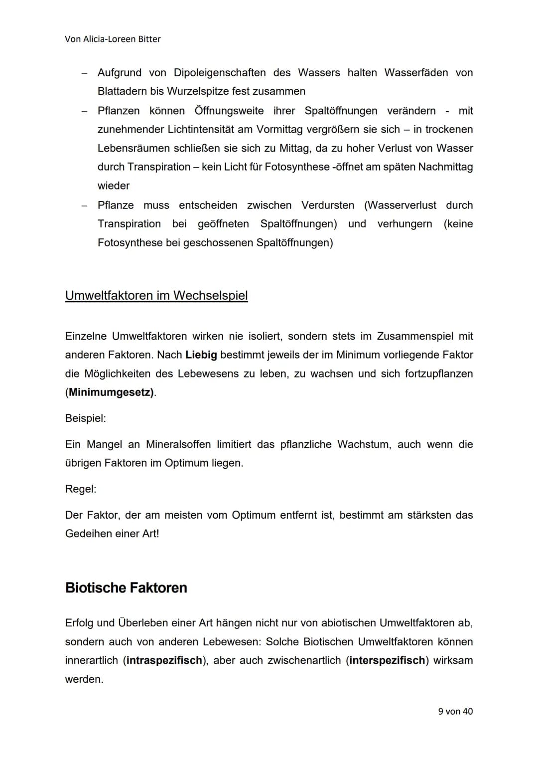 Von Alicia-Loreen Bitter
Abiotische Faktoren
Toleranz und Ökologische Potenz
Abiotische Umweltfaktoren beeinflussen die Aktivität von Lebewe