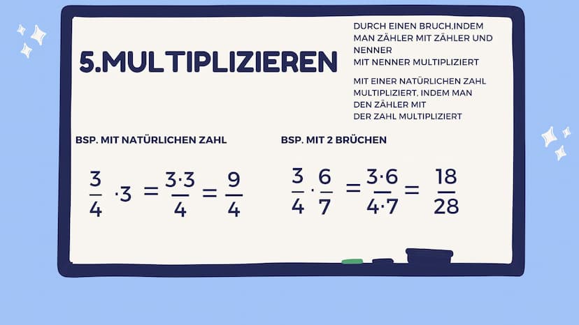 by maiouid
MARK
Rechenregeln
für Brüche
III 1. ERWEITERN
2.KÜRZEN
3. ADDIEREN
4. SUBTRAHIEREN
5.MULTIPLIZIEREN
6.DIVIDIEREN 1.ERWEITERN
BSP.