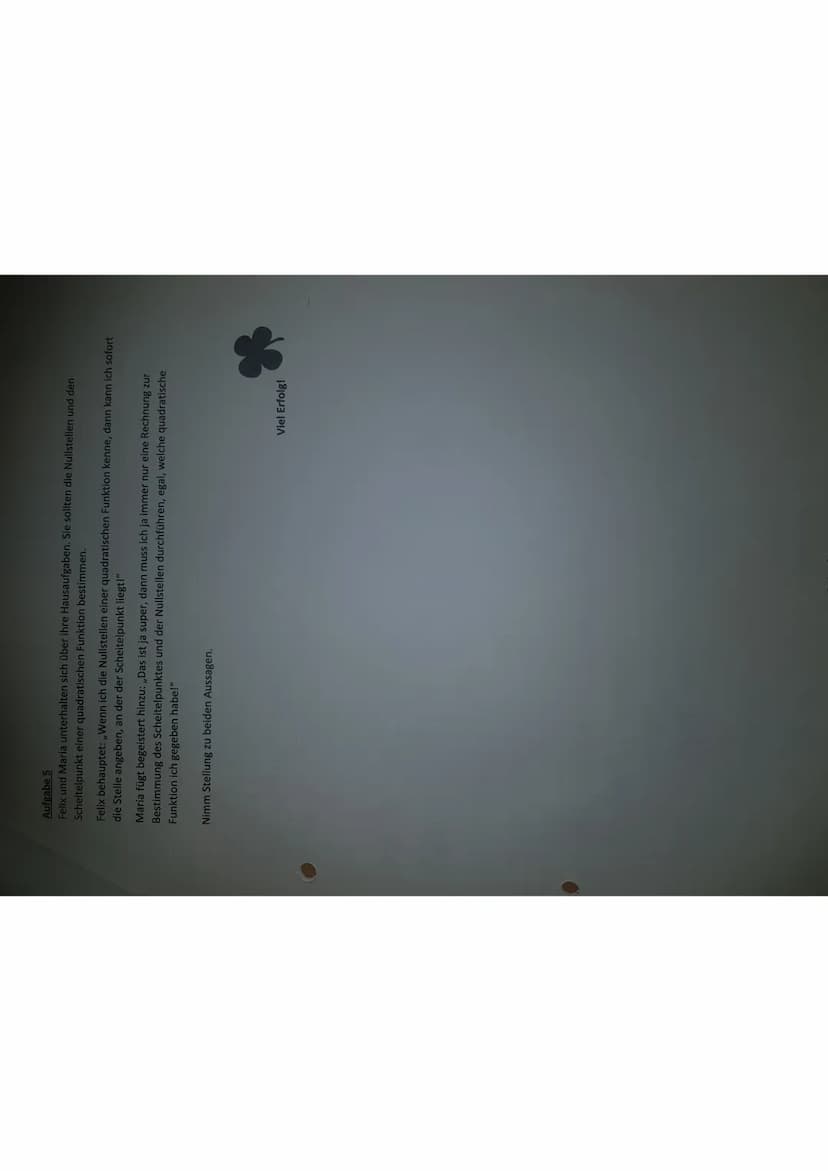 Klasse 912
Klassenarbeit Mathematik Nr. 3
Name: Cisa Holm
Thema:
Hilfsmittel: Taschenrechner (TI-Nspire CX)
Quadratische Funktionen und Glei