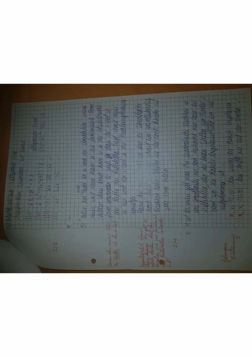 Klasse 912
Klassenarbeit Mathematik Nr. 3
Name: Cisa Holm
Thema:
Hilfsmittel: Taschenrechner (TI-Nspire CX)
Quadratische Funktionen und Glei