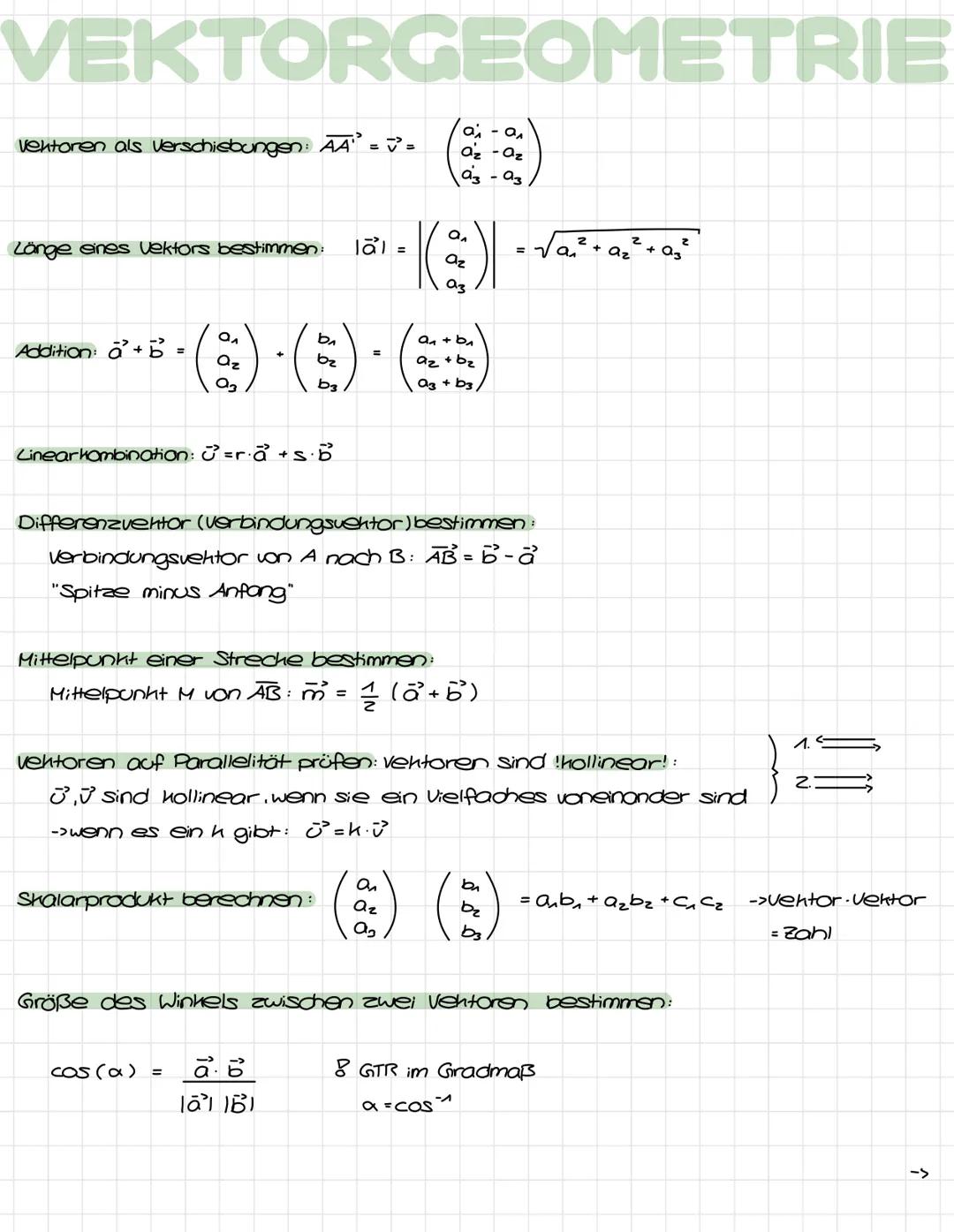 VEKTORGEOMETRIE
ai - an
az -az
a3 a3
Vektoren als Verschiebungen: AA'' = V² =
Länge eines Vektors bestimmen: lai =
Addition: a+b
=
b₁
(6.6
a