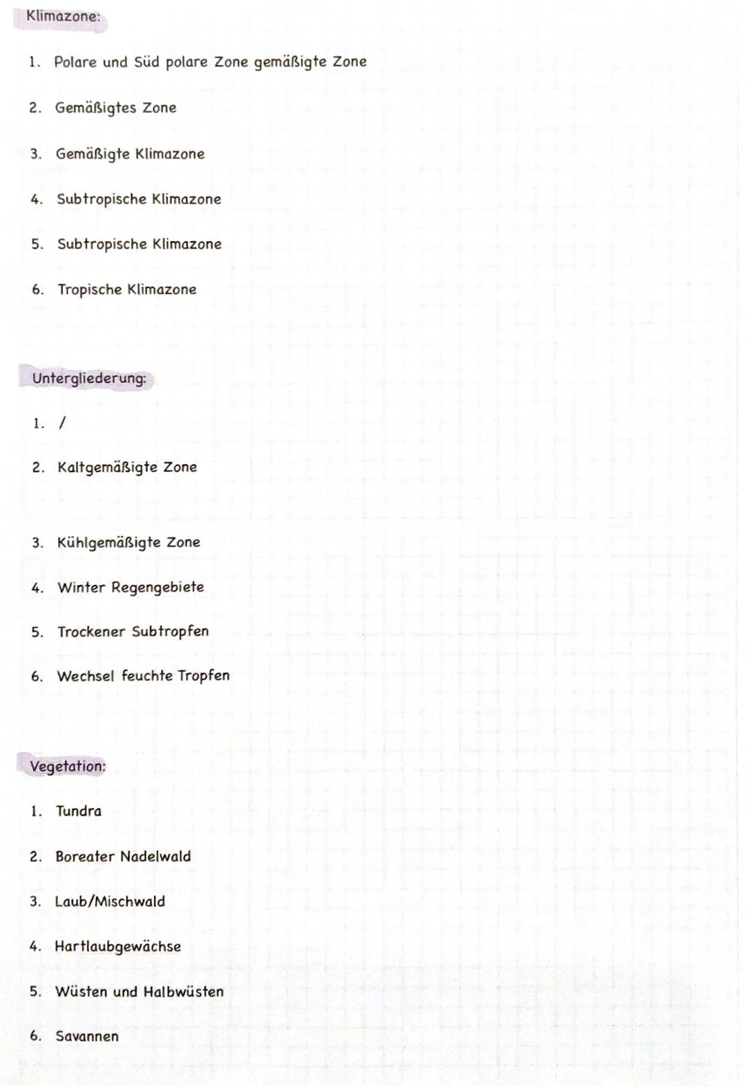 Klima und Vegetationszonen der Erde
Klimazonen sind großräumige Gebiete der Erde, in denen das Klima gleichartig oder relativ
einheitlich is