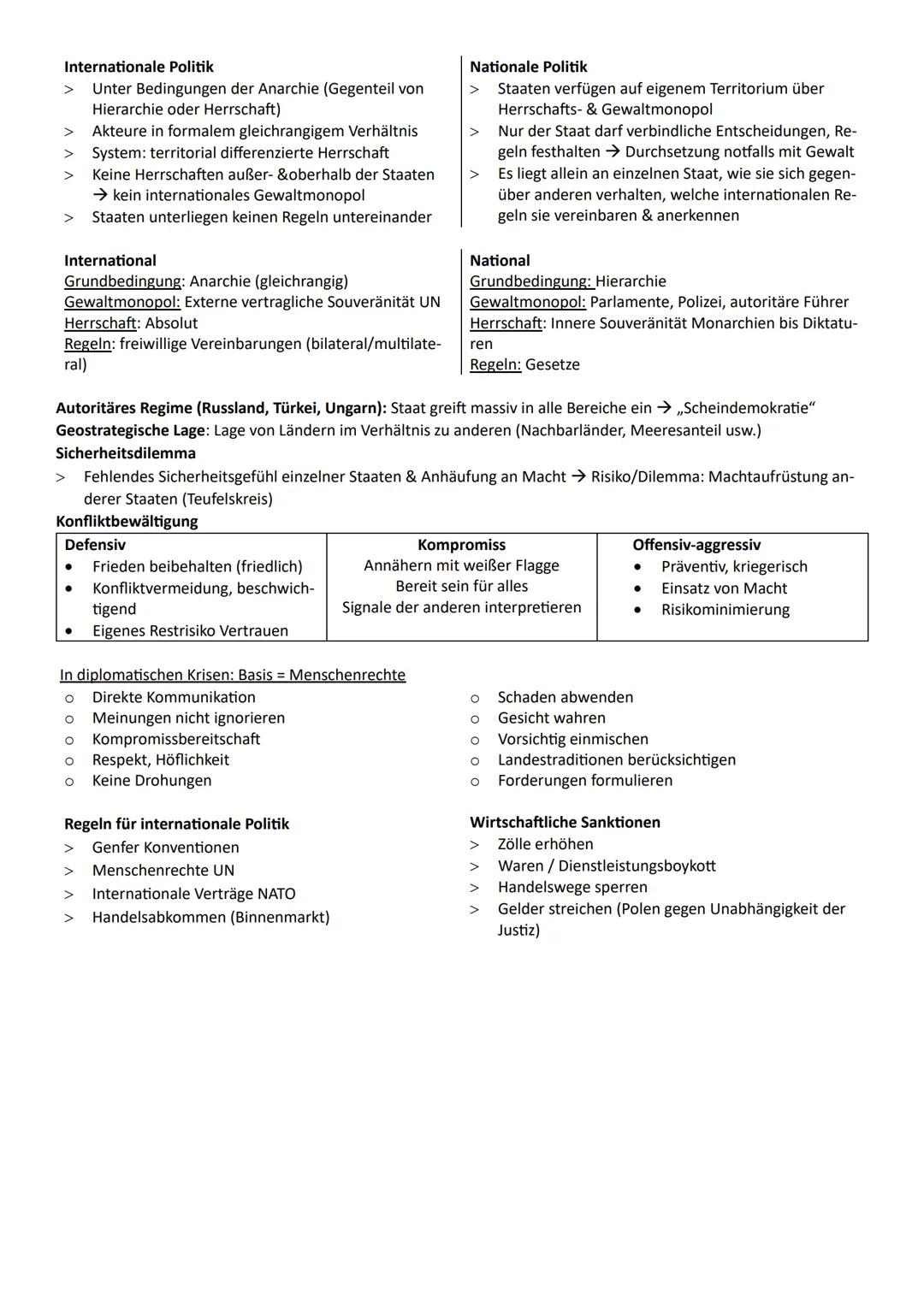 Internationale Politik
> Unter Bedingungen der Anarchie (Gegenteil von
Hierarchie oder Herrschaft)
Akteure in formalem gleichrangigem Verhäl