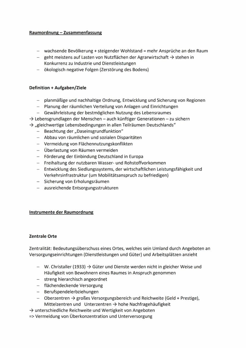 Ausgleich der vielfältigen Nutzungen und Funktionen des Gesamtraums der BRD und
seiner Teilräume. (Resource: Land)
Beispiele:
Wohnen
Was ist