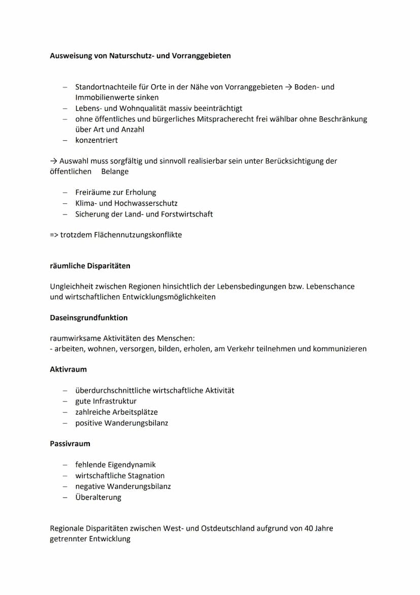 Ausgleich der vielfältigen Nutzungen und Funktionen des Gesamtraums der BRD und
seiner Teilräume. (Resource: Land)
Beispiele:
Wohnen
Was ist