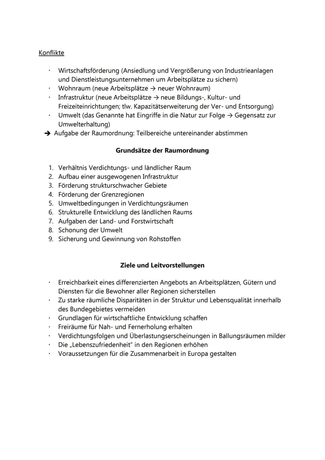 Ausgleich der vielfältigen Nutzungen und Funktionen des Gesamtraums der BRD und
seiner Teilräume. (Resource: Land)
Beispiele:
Wohnen
Was ist