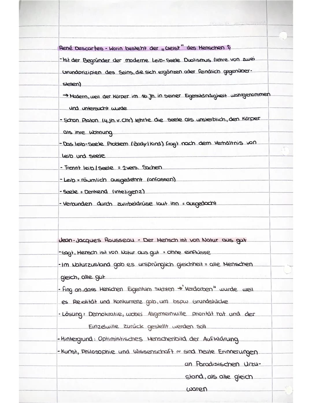 Q
J
Anthropiogie - Religion
Thomas Hobbes - Der Mensch ist von Natur aus böse
-Menschen machen sich gegenseitig Probleme ~ Unsicherheit, Ruh