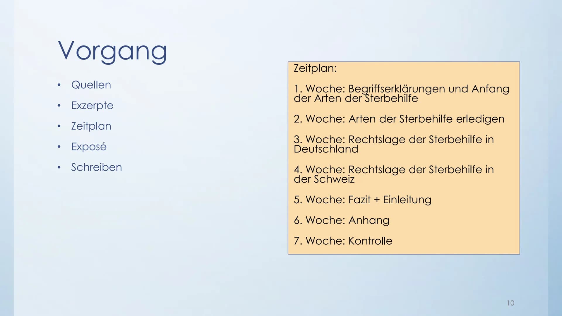 PER
Kolloquium
Seminararbeit - Sterbehilfe - Eine
vergleichende Analyse der Rechtslage
zwischen Deutschland und der Schweiz Gliederung
Thema