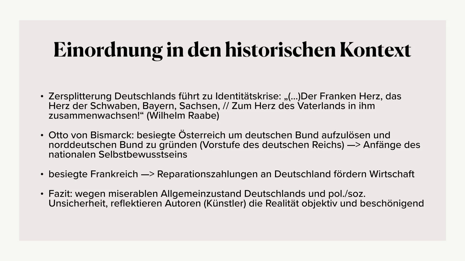 Die Epoche des
Realismus
Ästhetisierung des Wirklichen
(in Deutschland) ●
• Definition
Merkmale des Realismus
Einordnung in den historischen