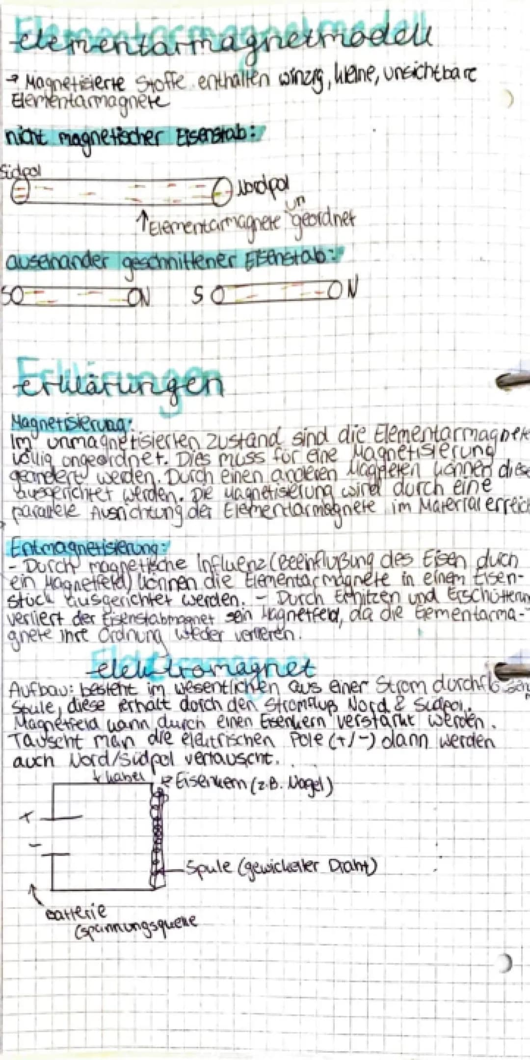 Elementarmagnete und Elektromagnete für die 5. Klasse einfach erklärt