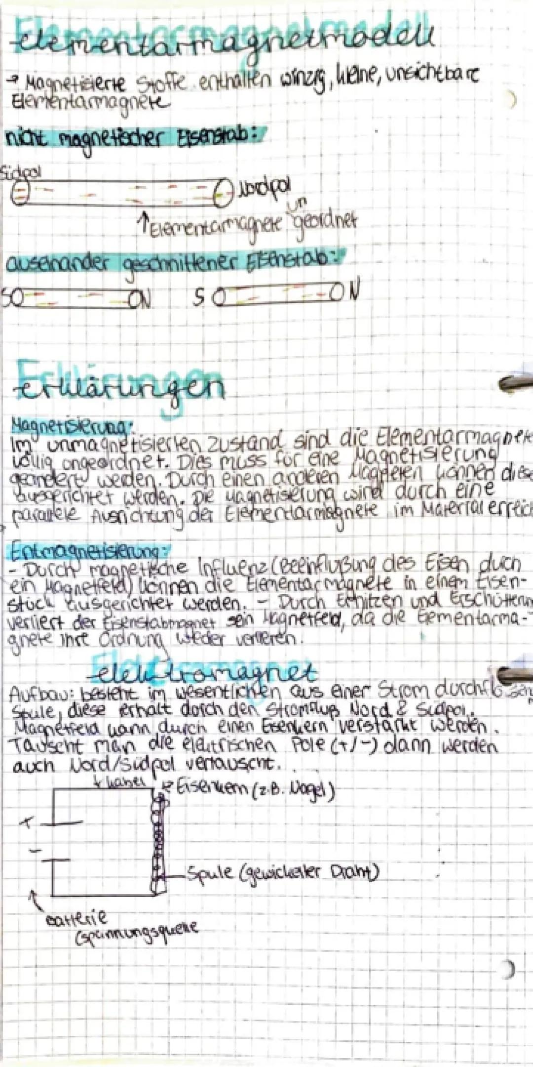 Elementarmagnete und Elektromagnete für die 5. Klasse einfach erklärt